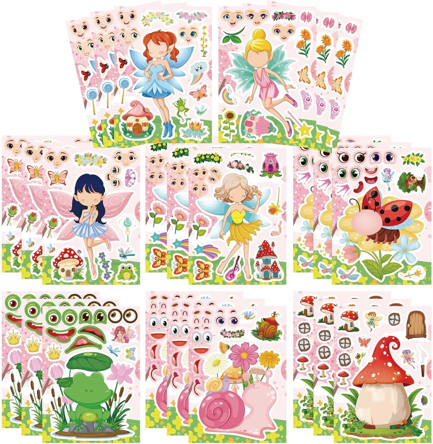 24 PCS Fairy Stickers for Kids Birthday Party Favors