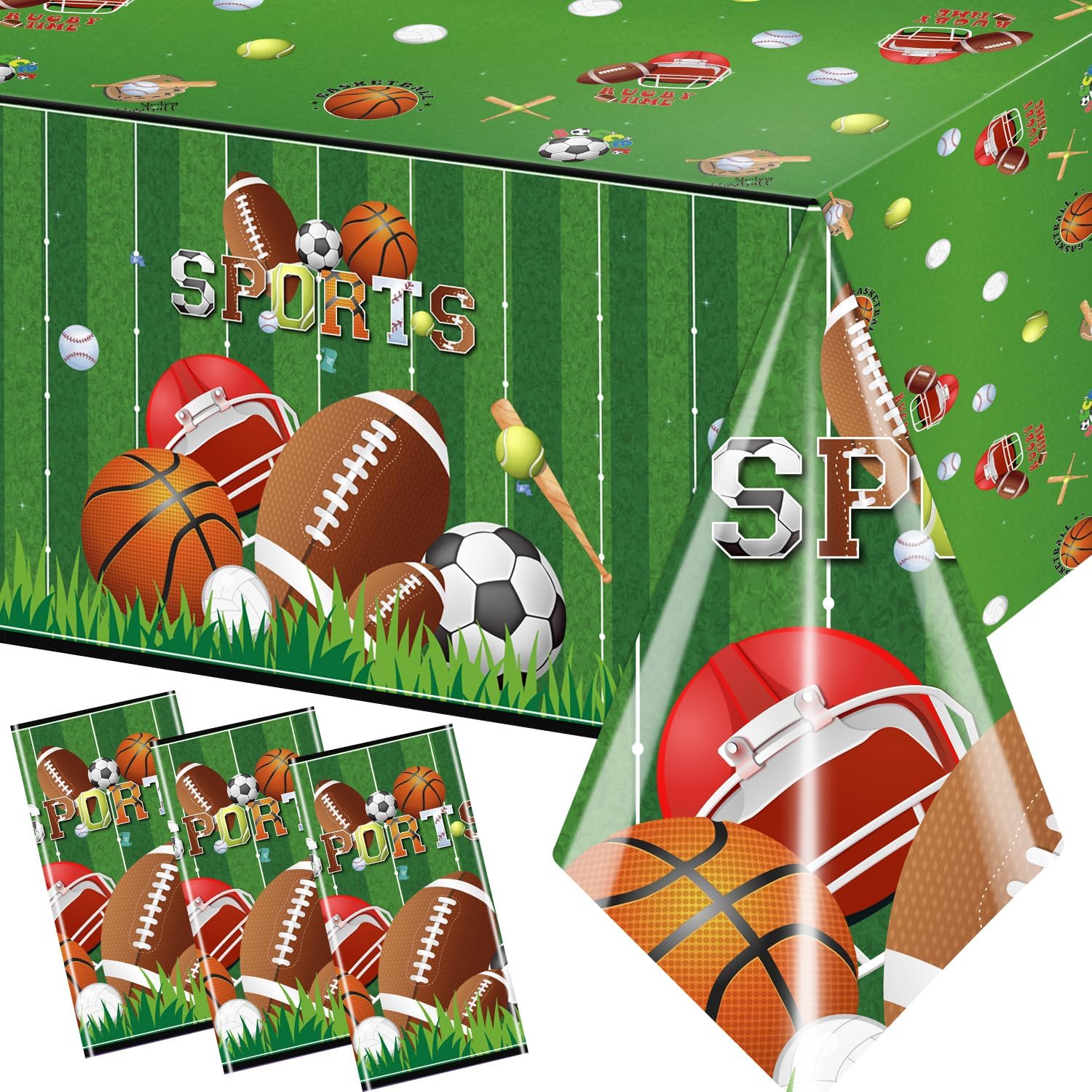 3pcs Sports Birthday Tablecloths All Star Table Covers