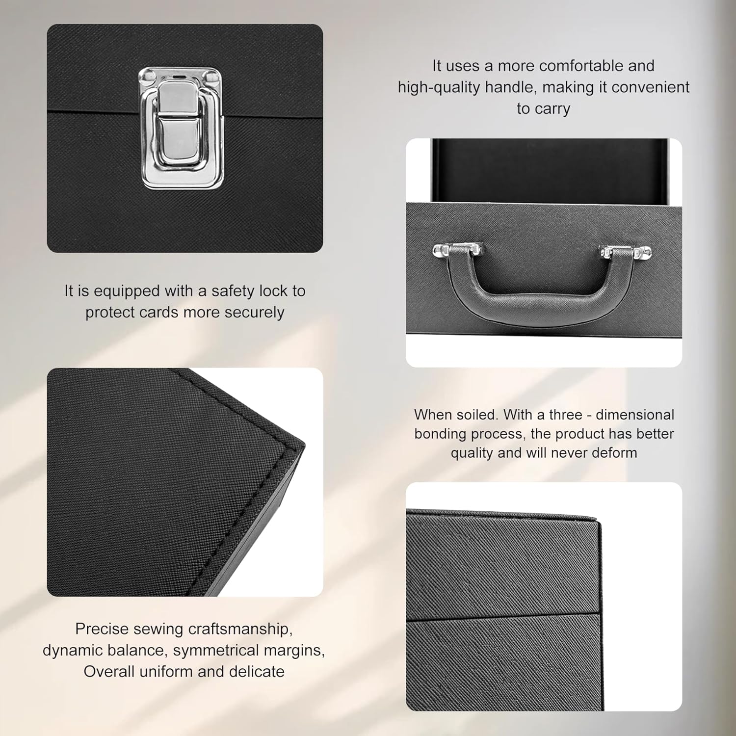 Card Storage Box for 3300 Trading Cards with Leather Closure