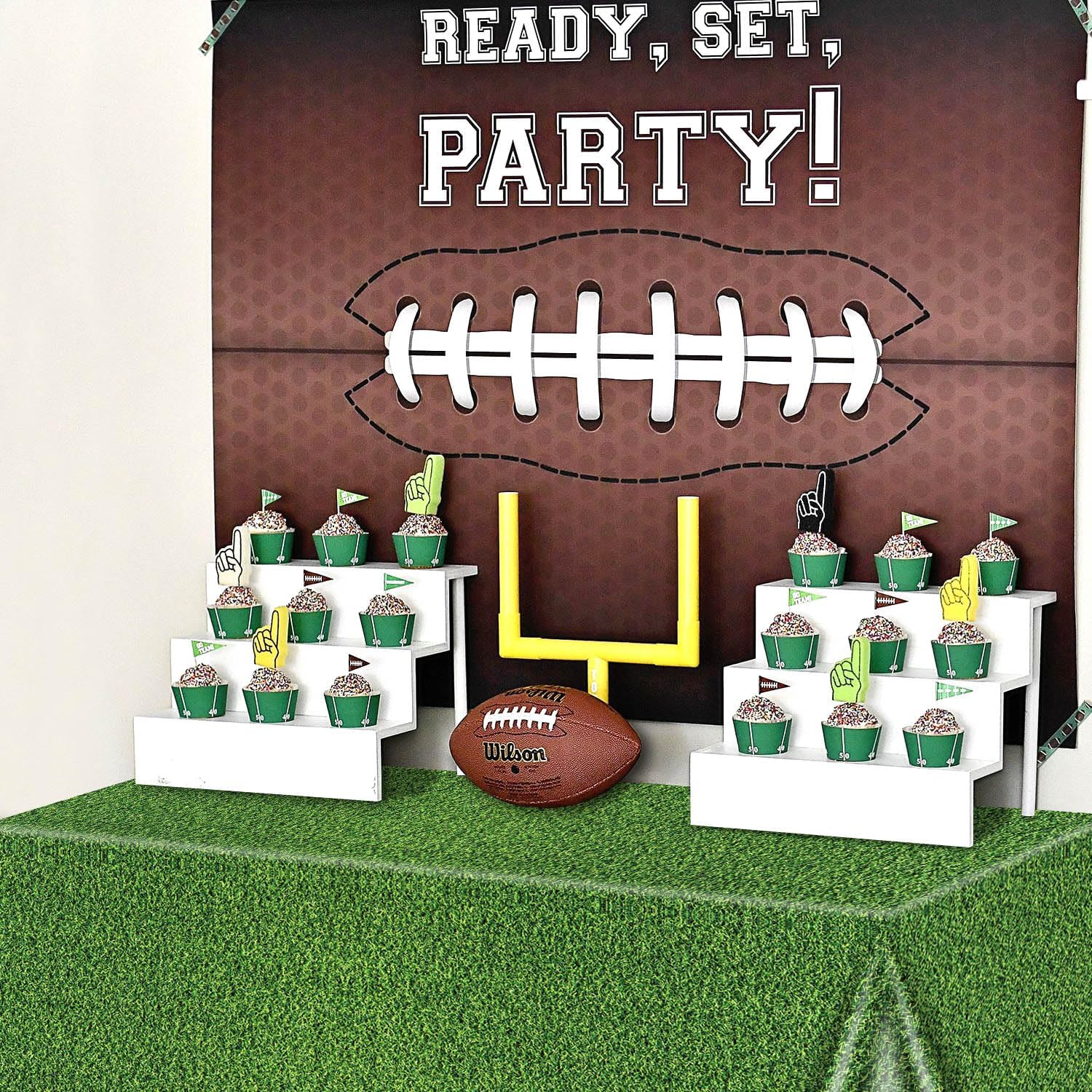 4Pcs Green Grass Tablecloths for Sports Parties