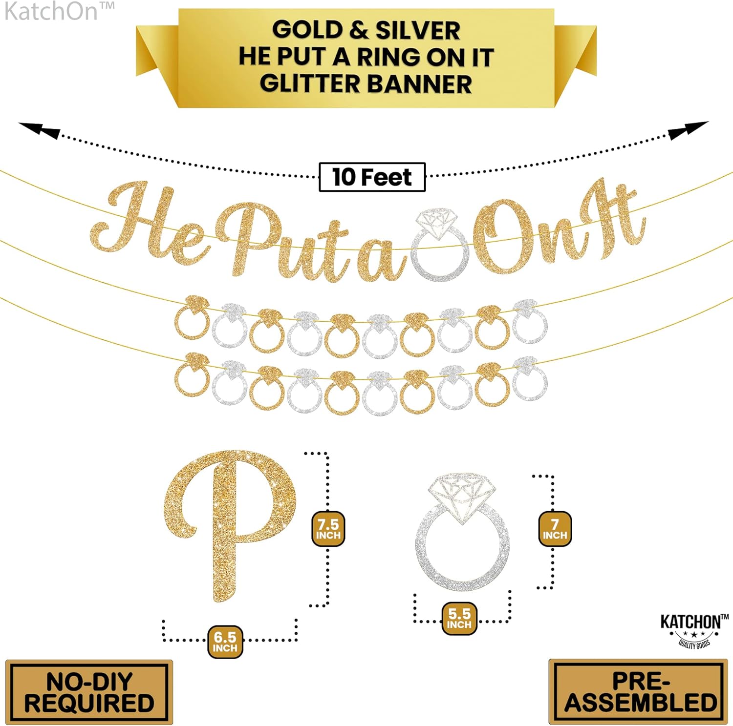 KatchOn He Put a Ring On It Banner 10 Feet