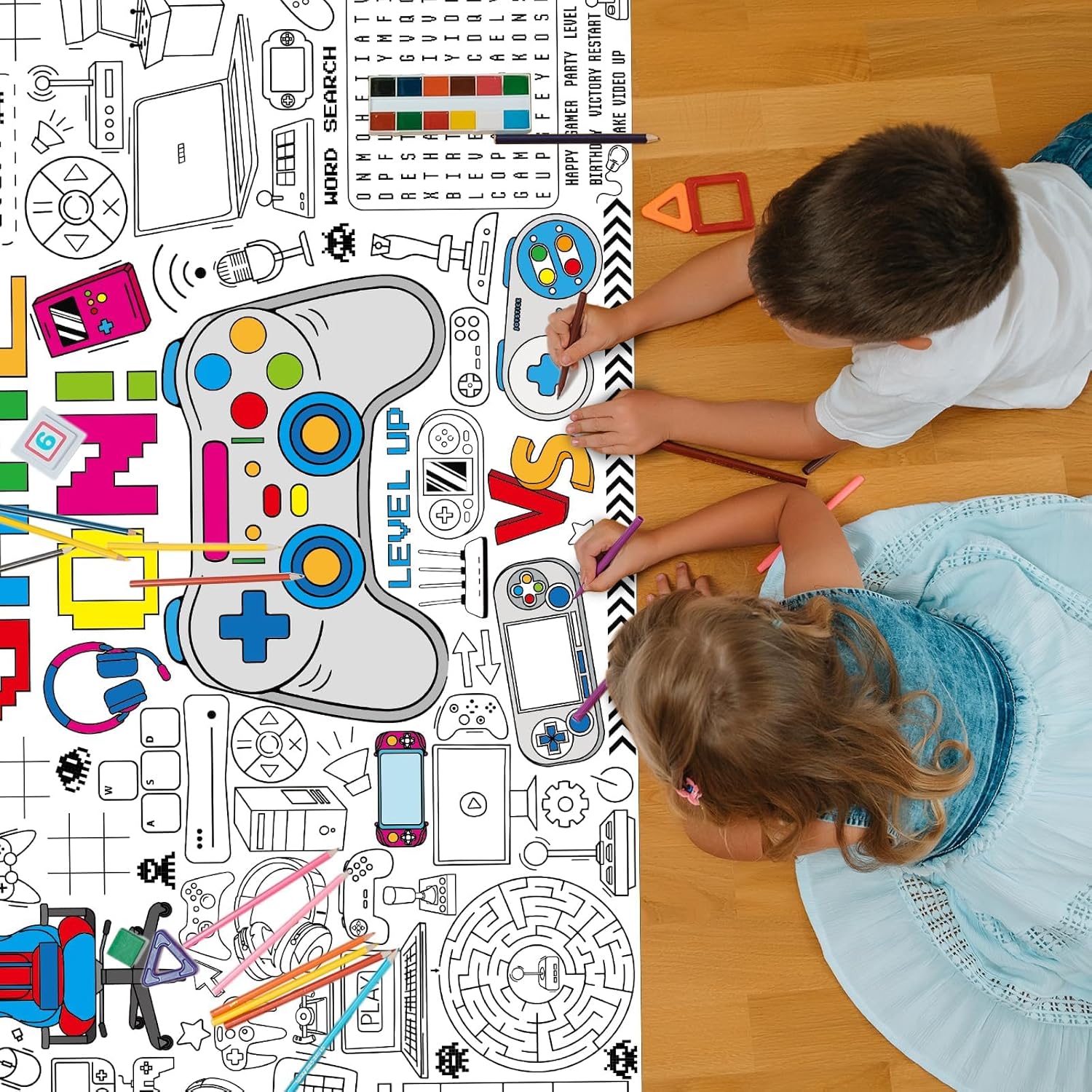 Giant Video Game Coloring Poster for Kids