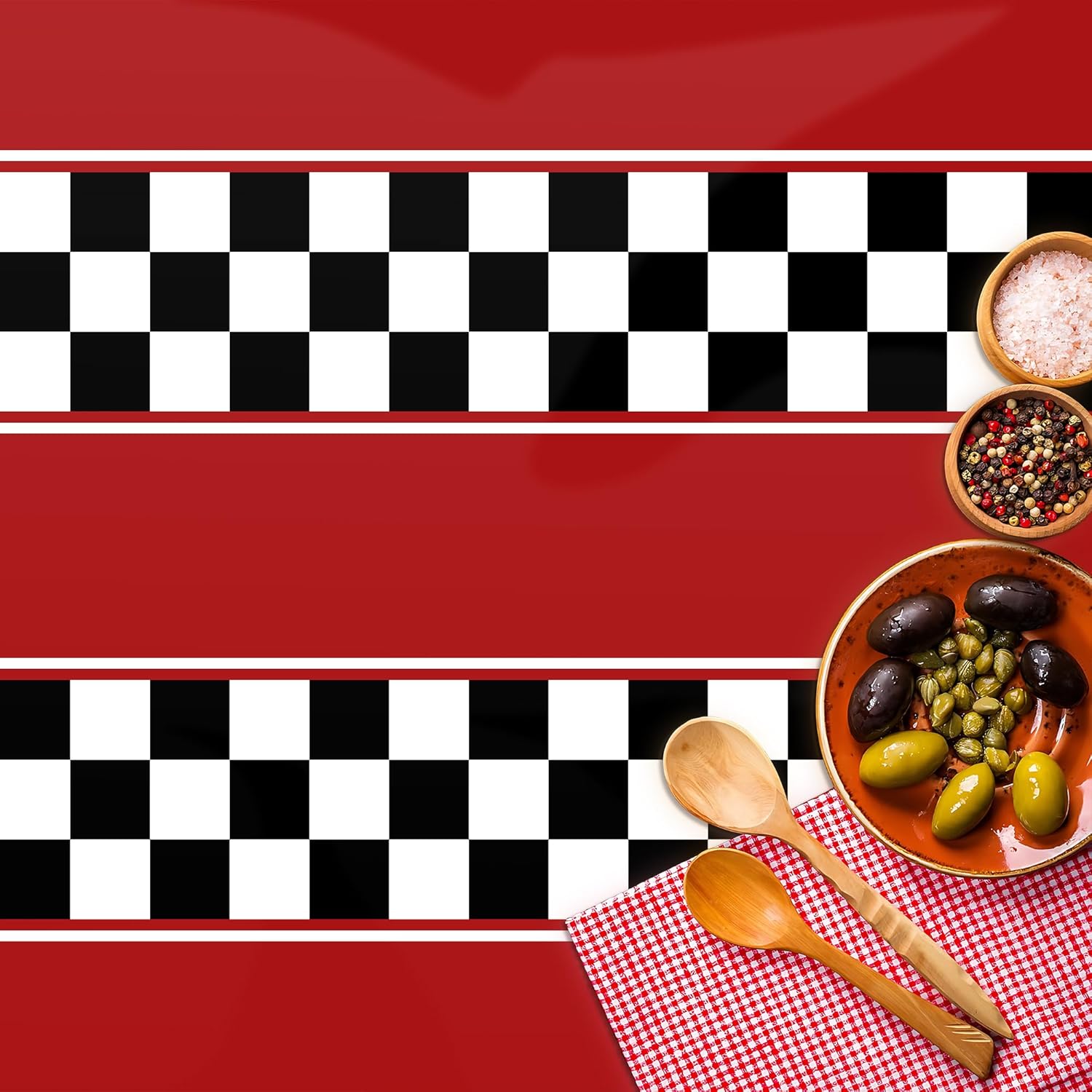 3 Pack Checkered Race Car Tablecloths for Birthday Parties