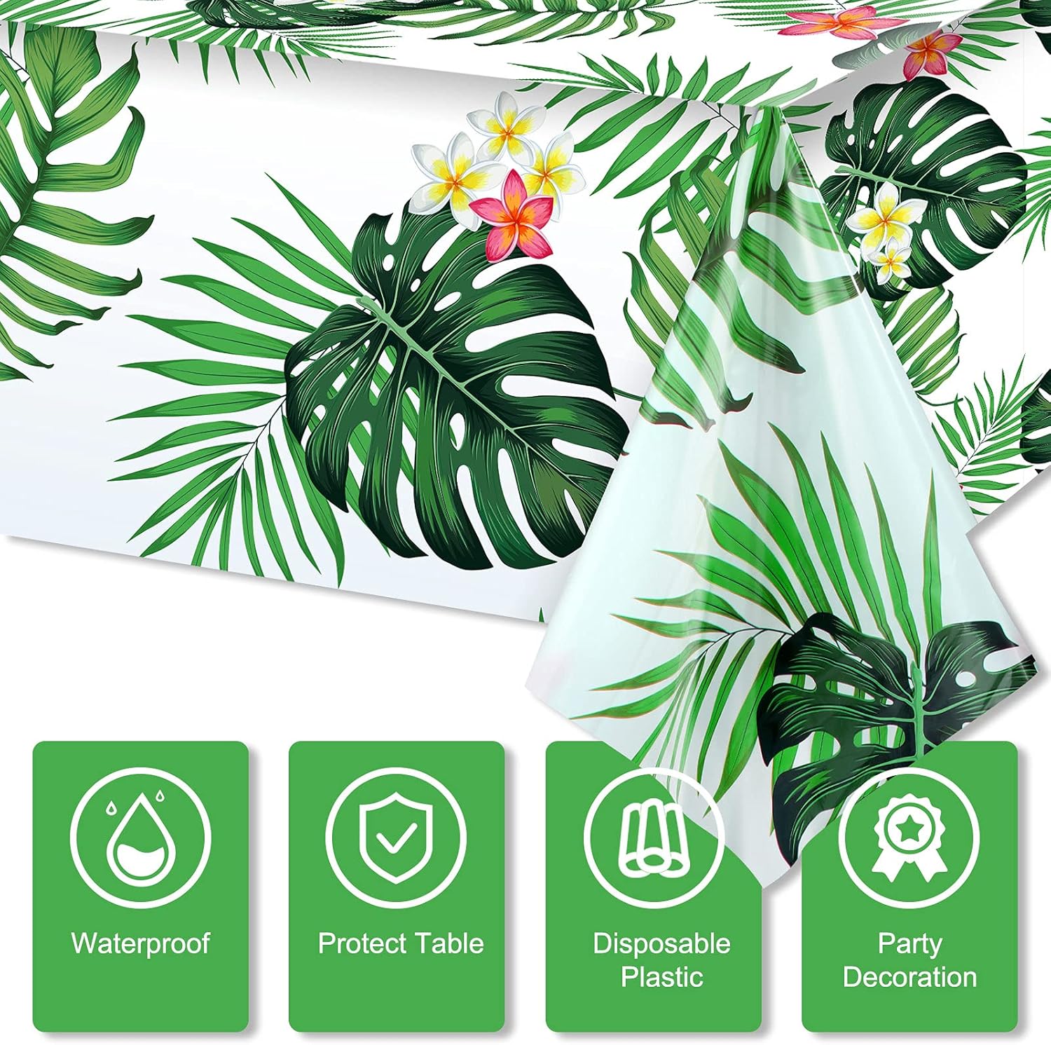 Tatuo 3 Pack Hawaiian Luau Party Tablecloths