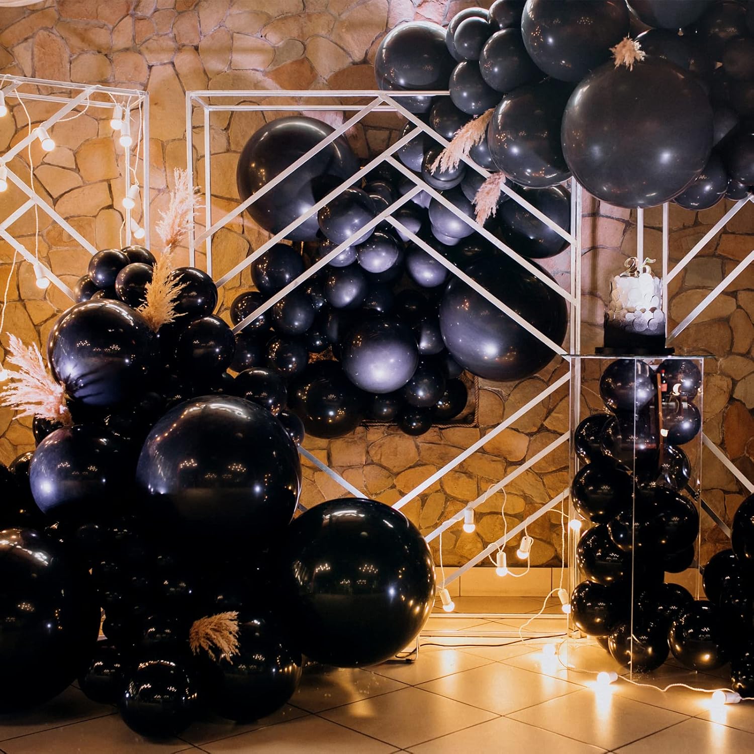 Rubfac Black Balloons Party Decor Kit 129pcs