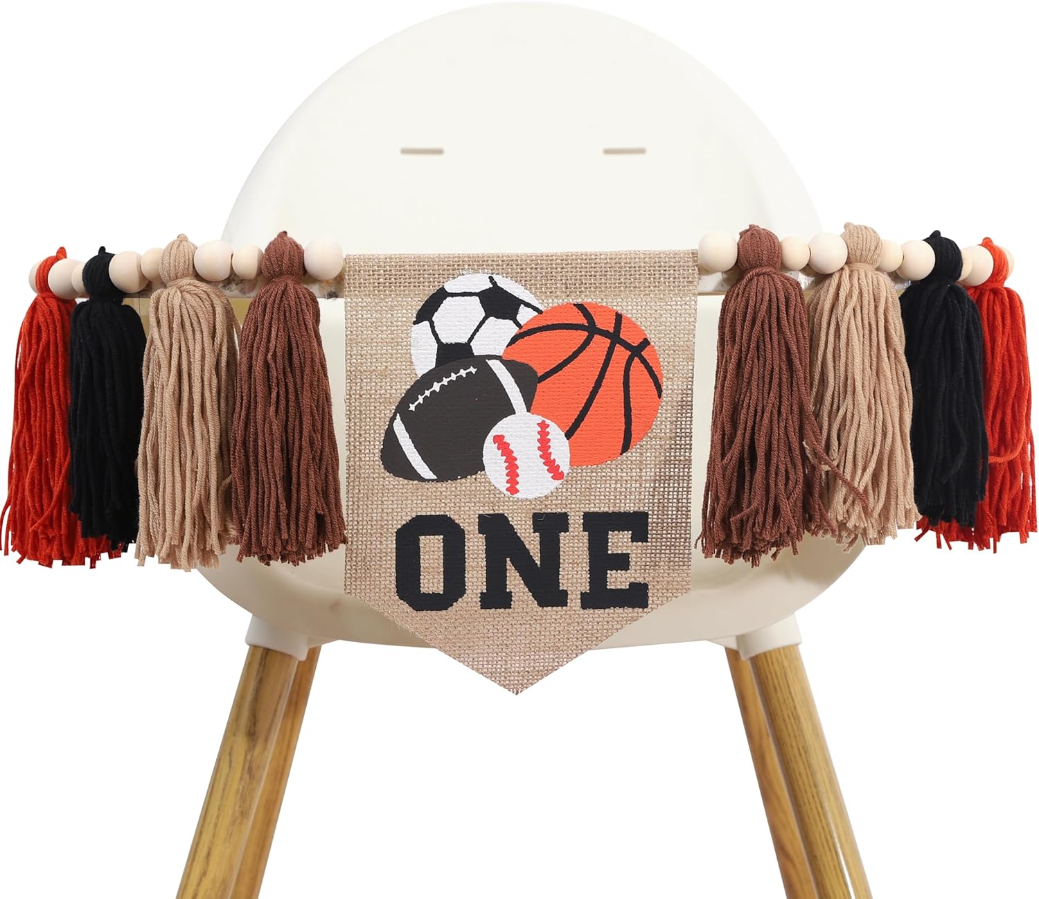 All Star Sport Balls High Chair Tassel Banner For 1st Birthday