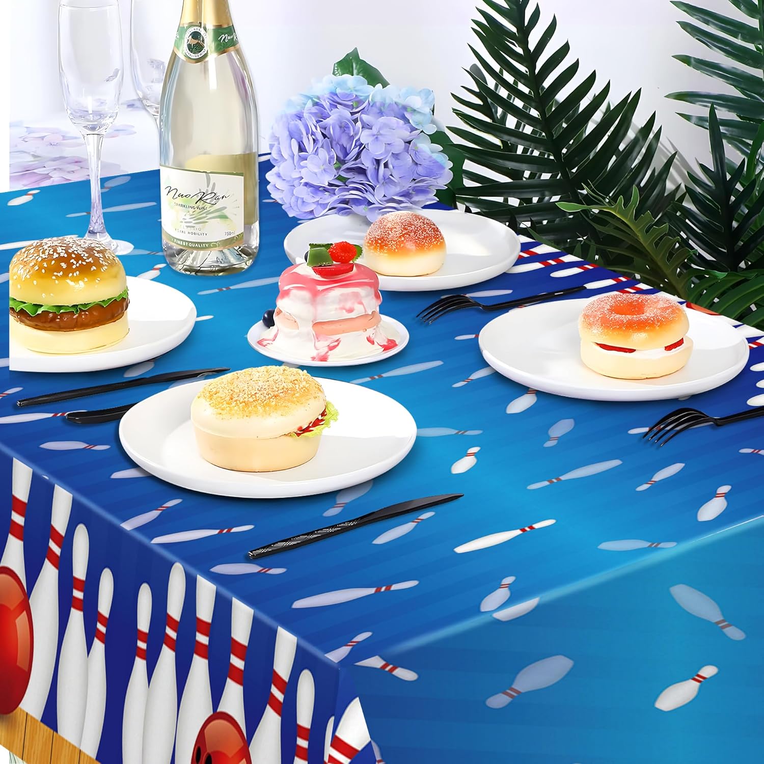 2 Pcs Bowling Party Tablecloth 54x87 Inch