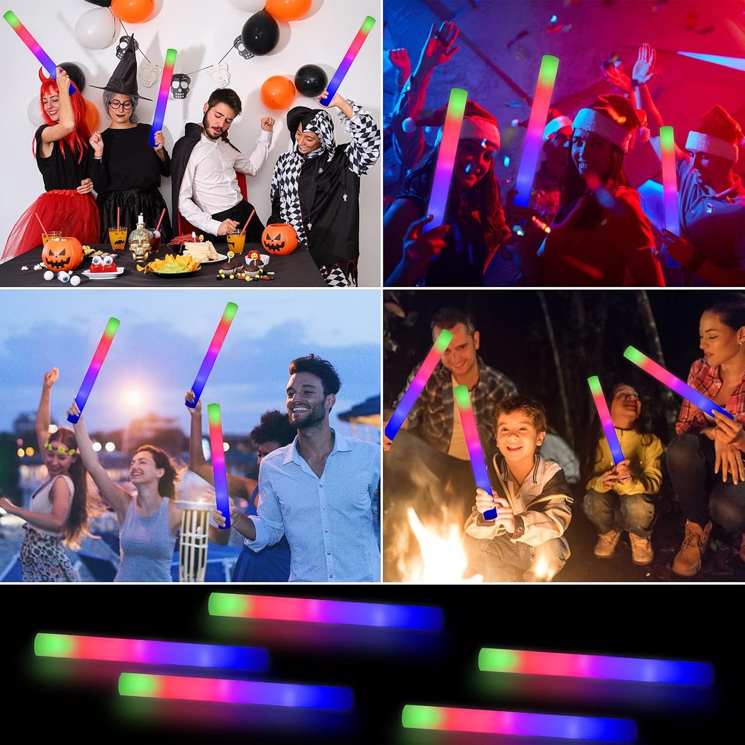 30 Piece LED Foam Sticks Flashing Glow Sticks