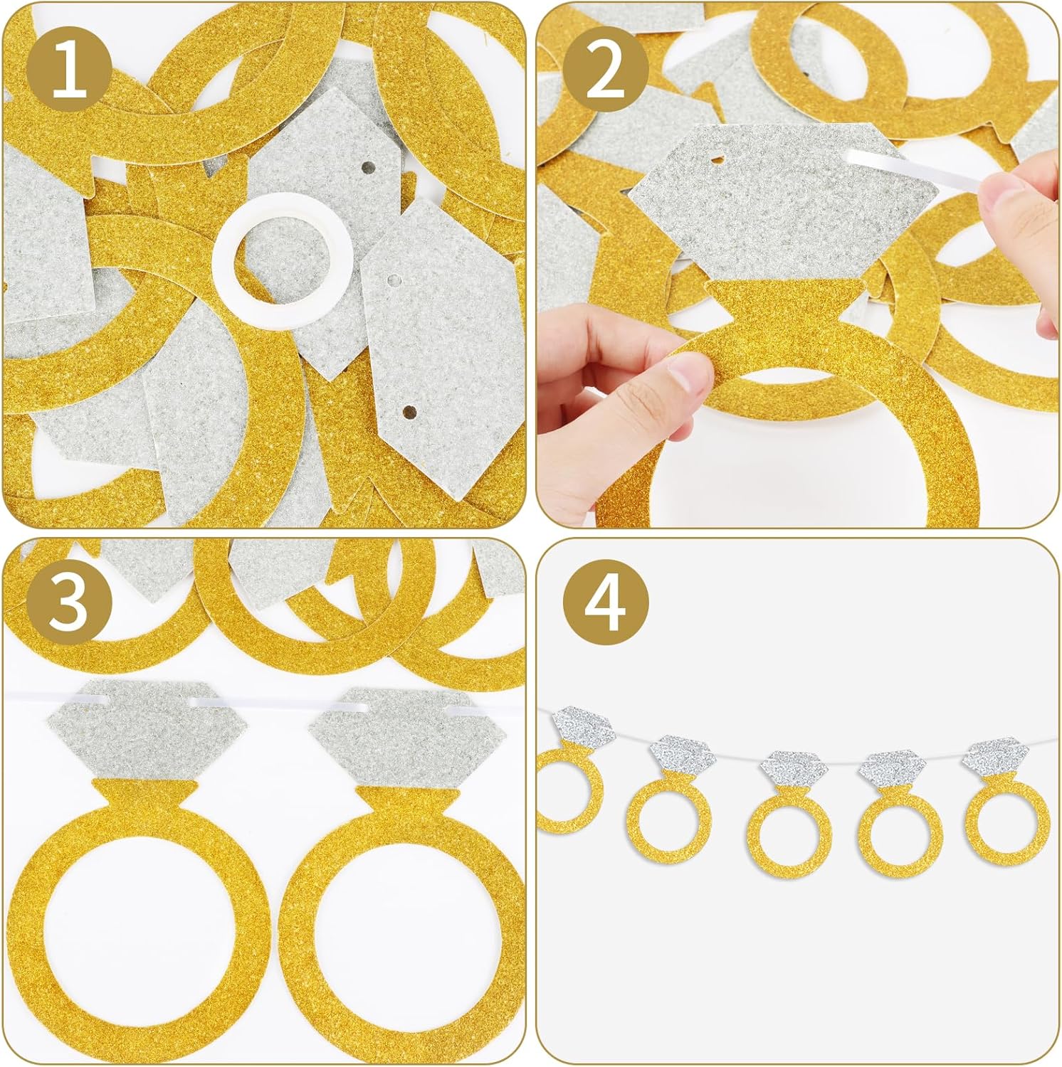 Diamond Ring Garland Bachelorette Party Banner Engagement Decor