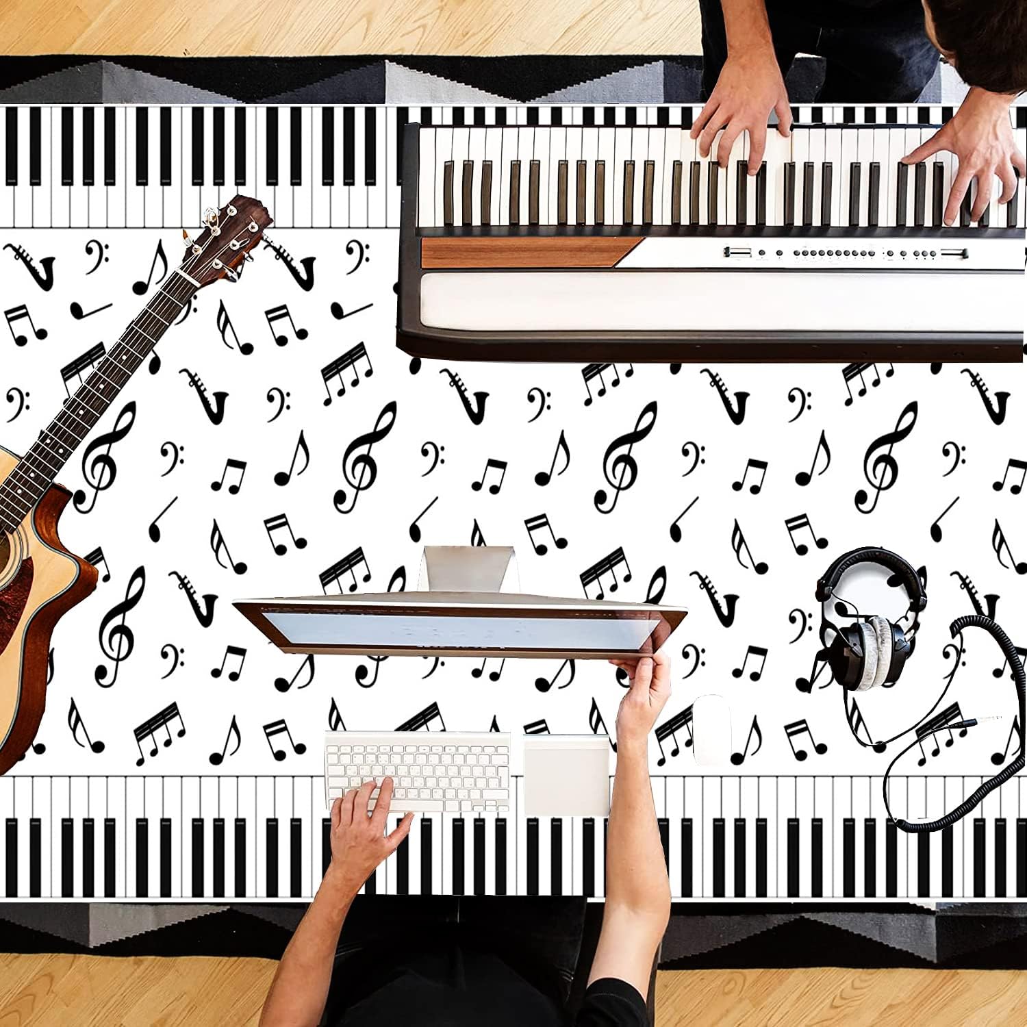 3 Pcs Music Notes Tablecloth 54x108 Music Party Decor