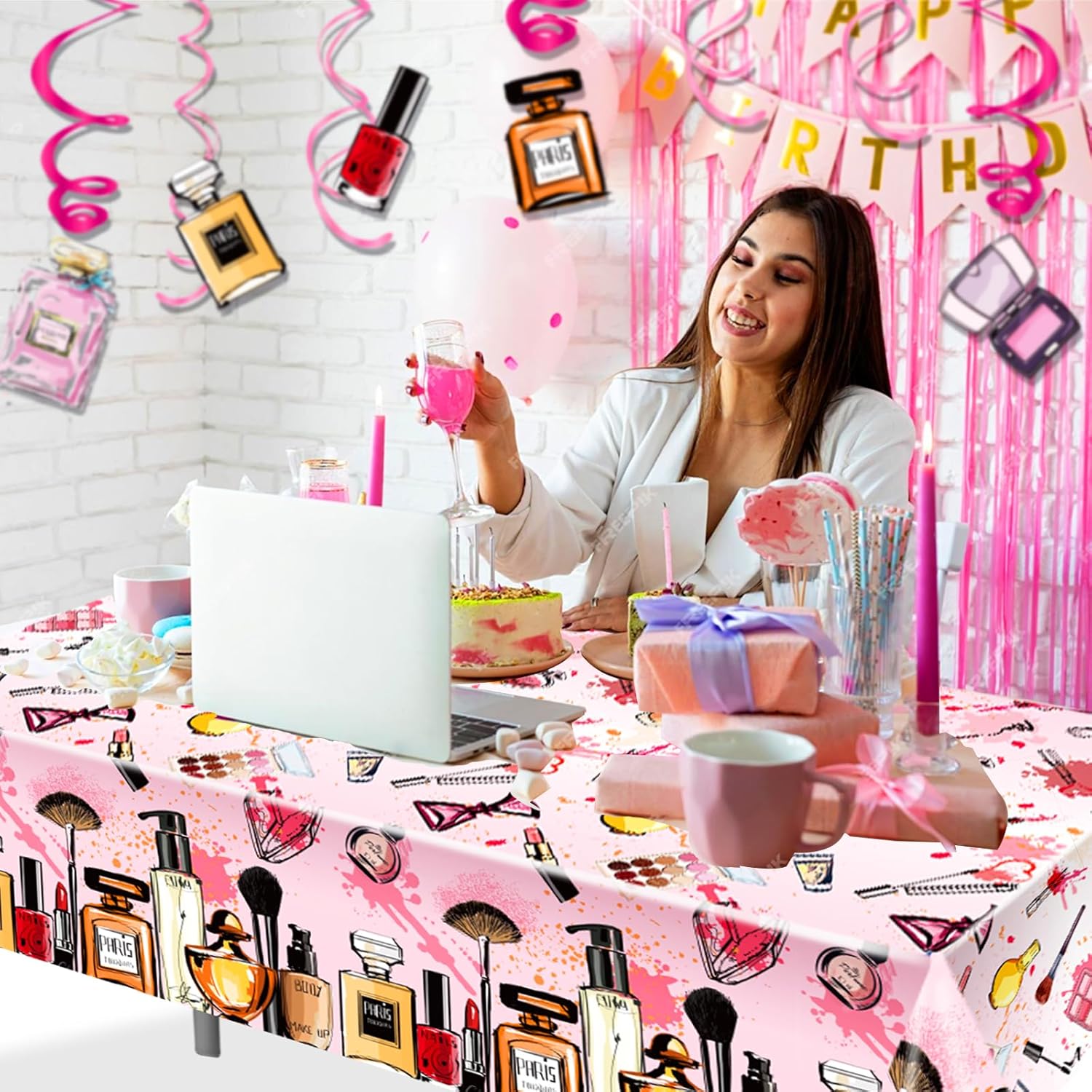 Adirasenotek 3Pcs Spa Makeup Party Tablecovers