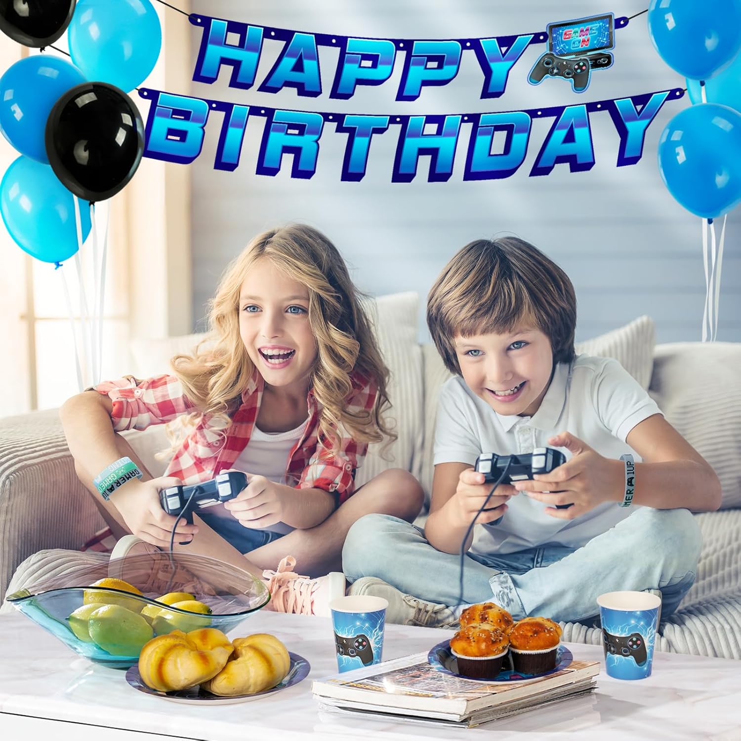 DECORLIFE 170PCS Video Game Party Decorations for Boys