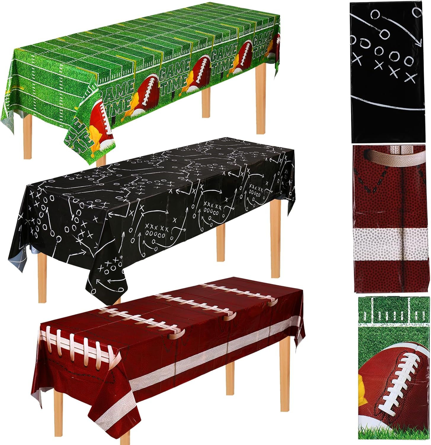 3pcs Football Party Tablecloths Rectangular Plastic 108x54