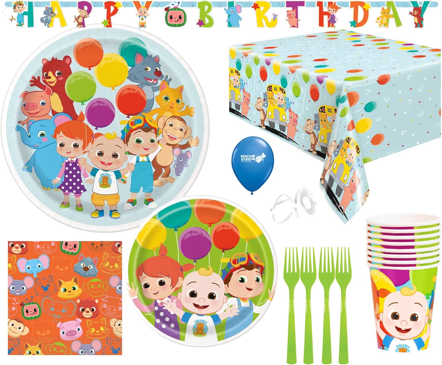 Cocomelon Birthday Party Supplies for 8 Guests
