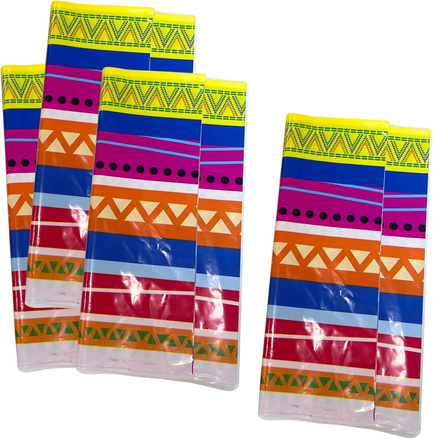Fiesta Plastic Tablecloth 4 Pack 54x108 for Cinco De Mayo Parties