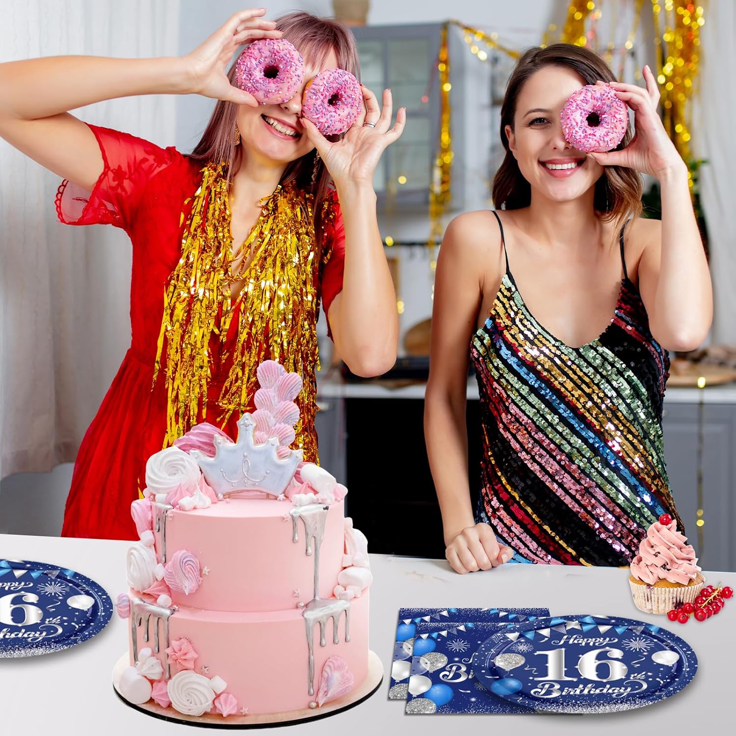 16th Birthday Decorations Plates Set for Boys and Girls