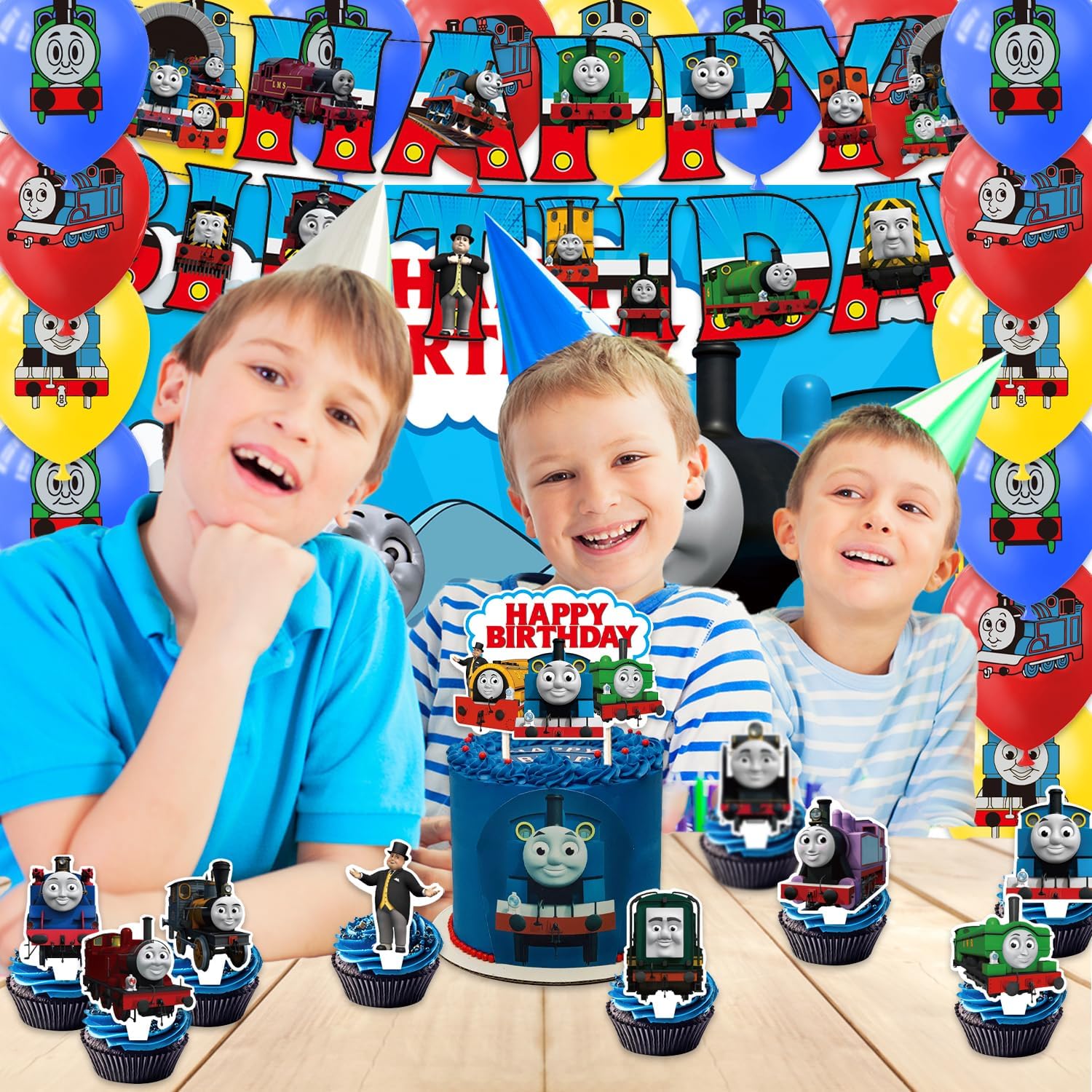 42 Pack Train Friends Party Supplies Set
