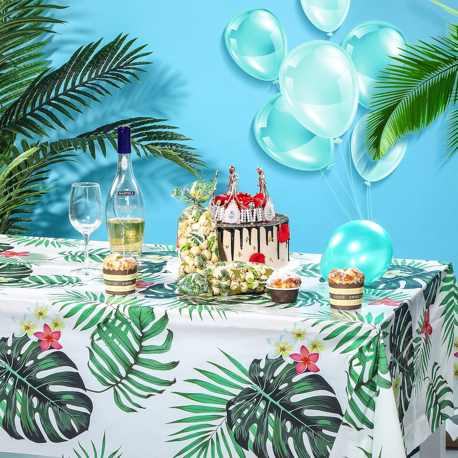 Tatuo 3 Pack Hawaiian Luau Party Tablecloths