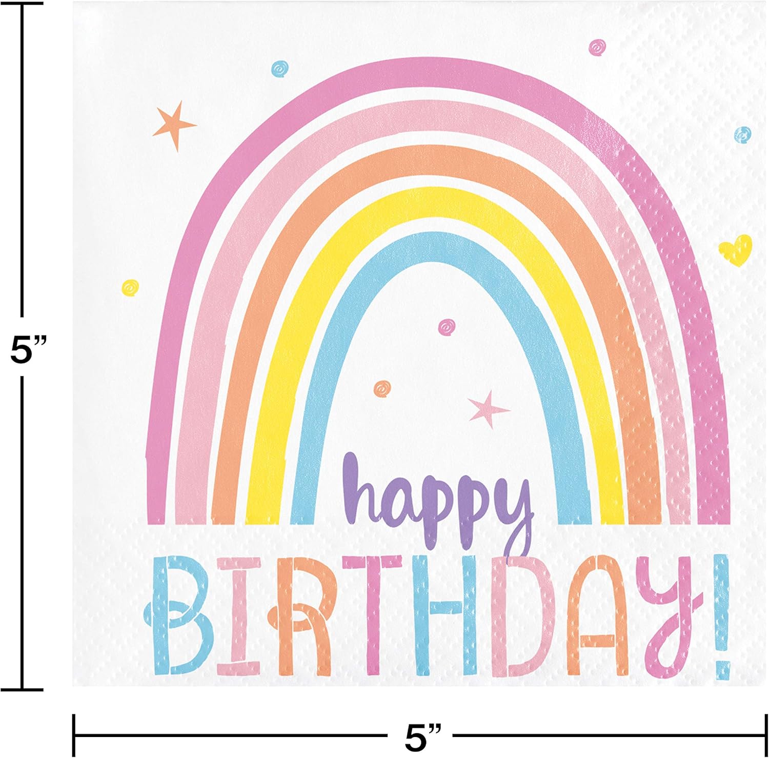 Happy Rainbow Beverage Napkins 16 ct