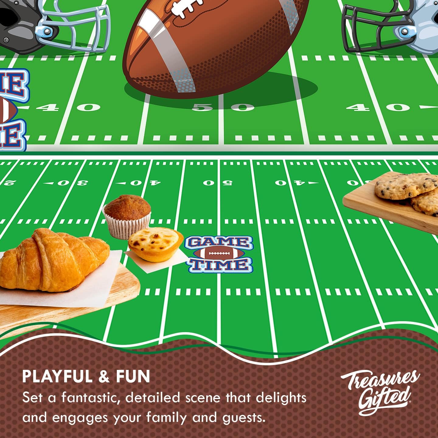 Treasures Gifted Football Birthday Tablecloth - Pack of 2