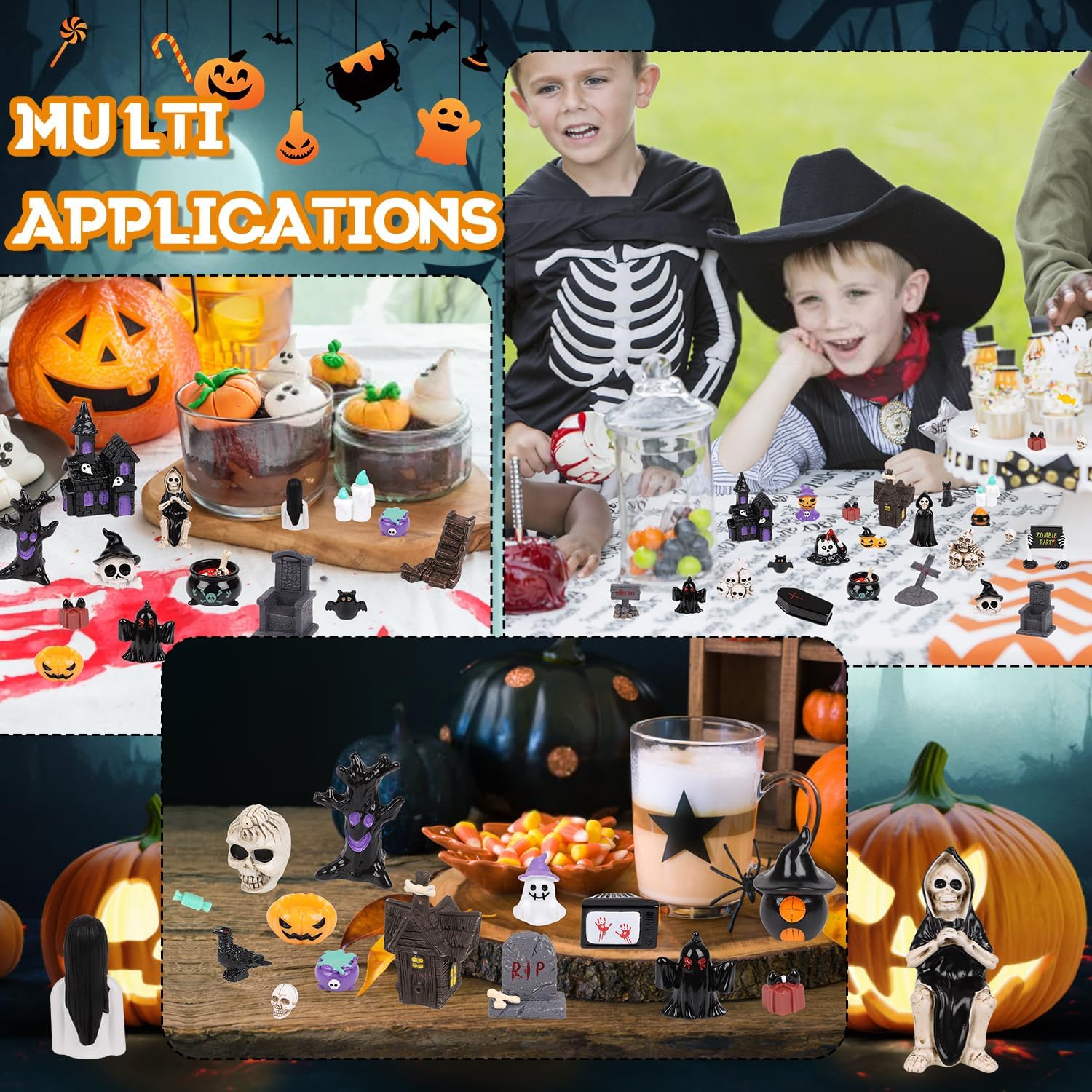 CCINEE 48pcs Halloween Mini Resin Figurines for Decor