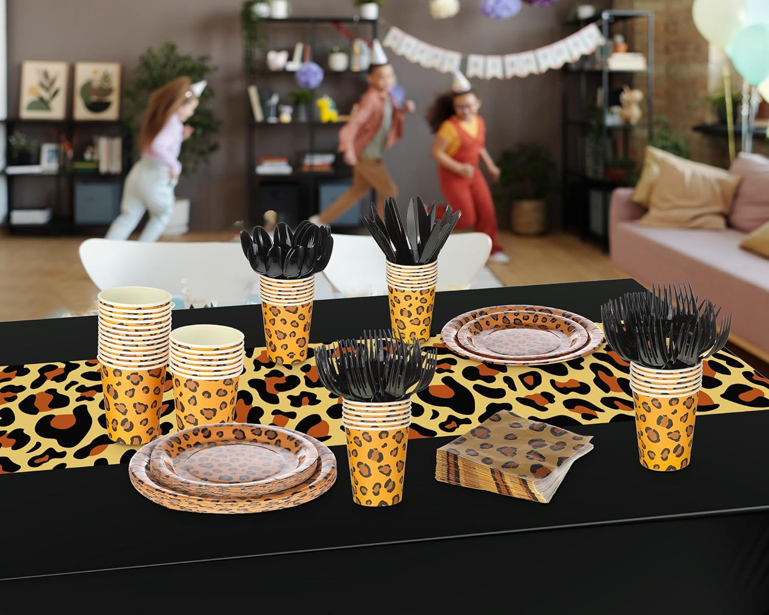 Oudain 162 Pcs Cheetah Party Decorations