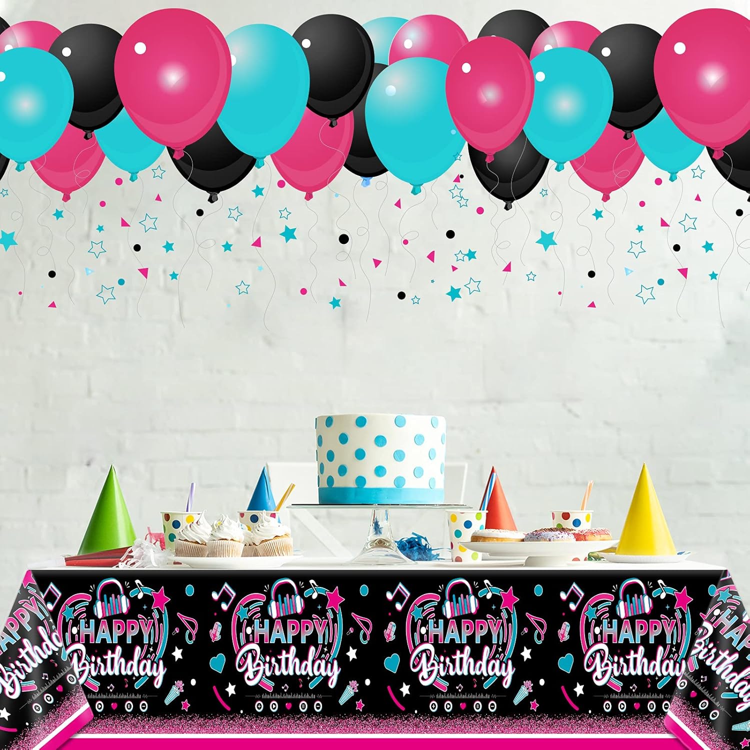 3 Pieces Music Note Themed Birthday Tablecloths