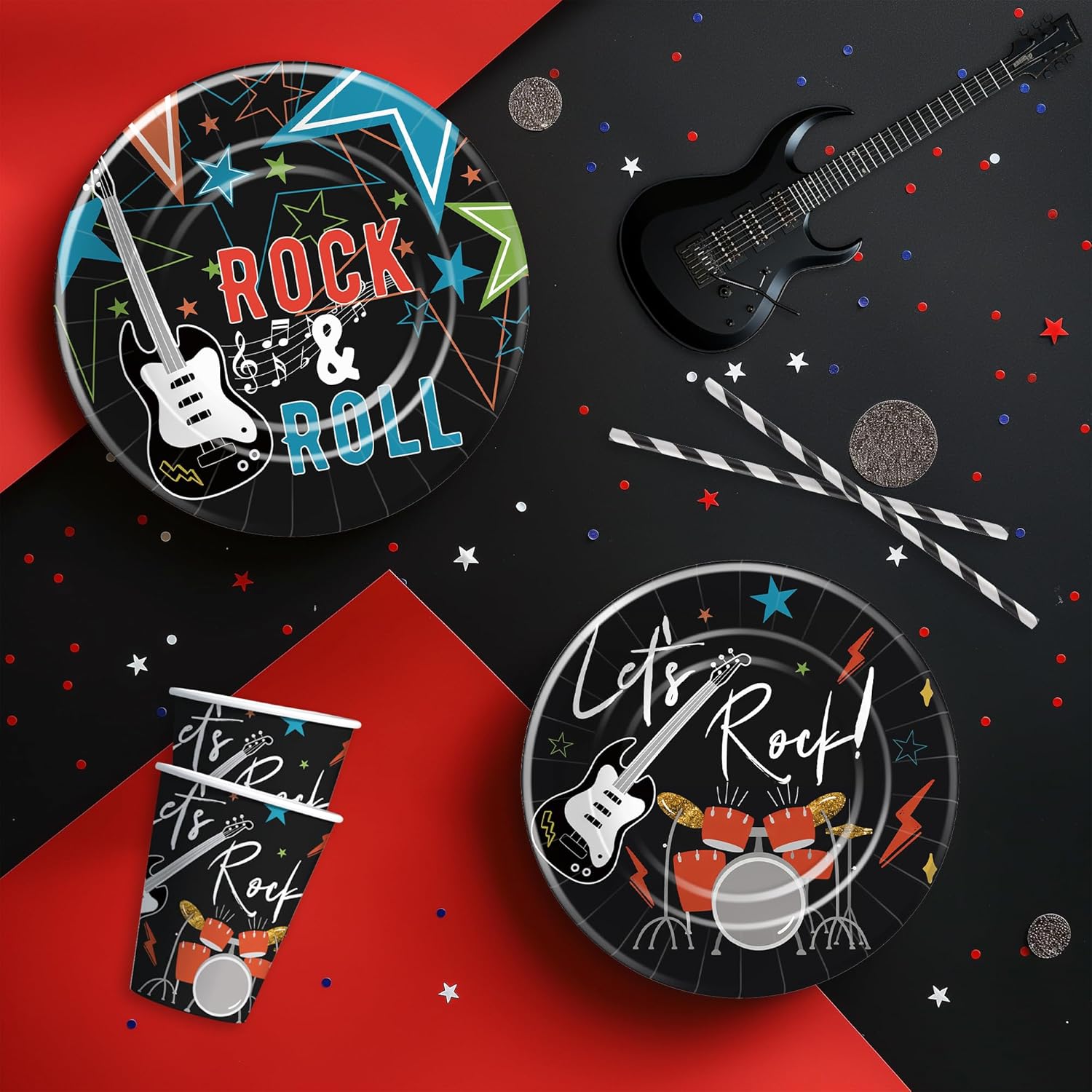 Rock And Roll Party Tableware Set for 24 Guests