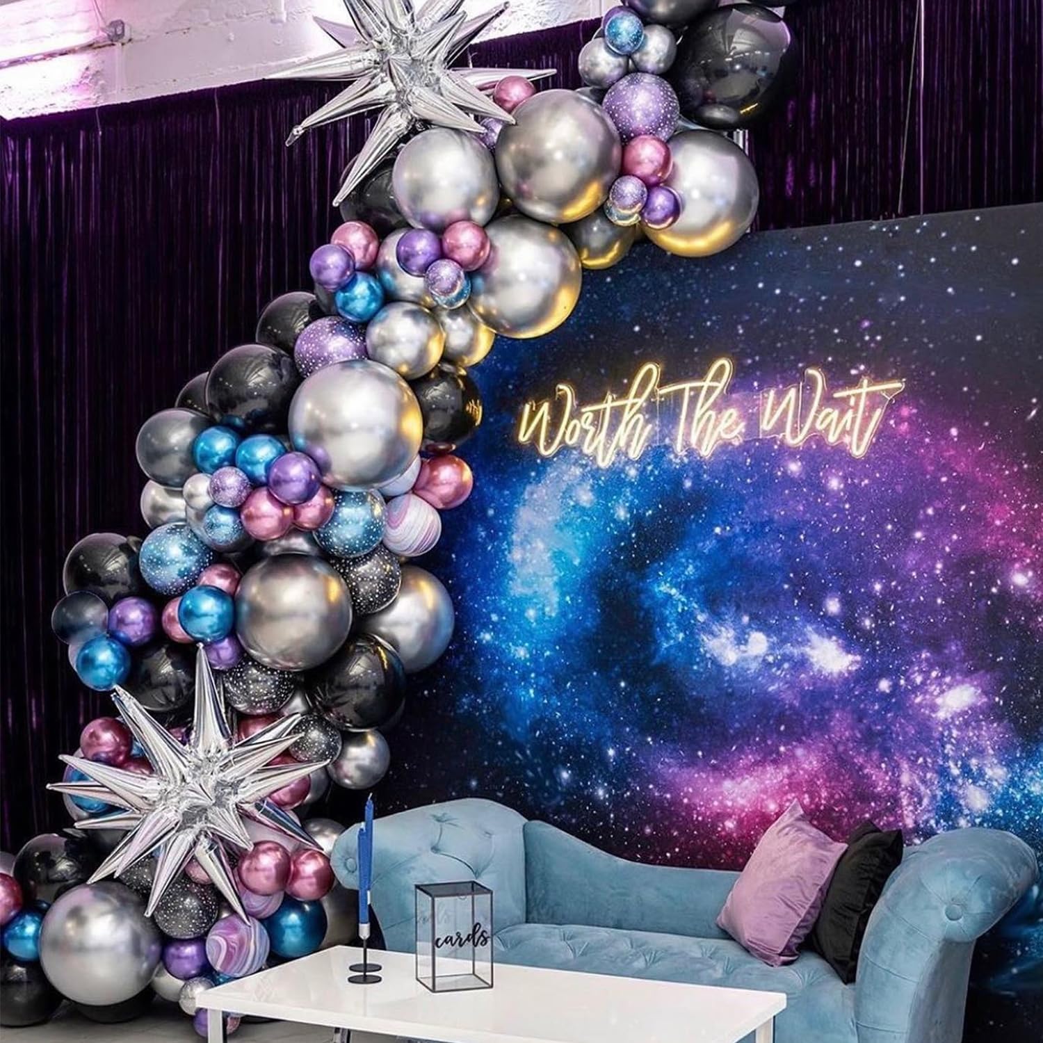 Galaxy Space Balloon Arch Garland Kit 144Pcs Decorations