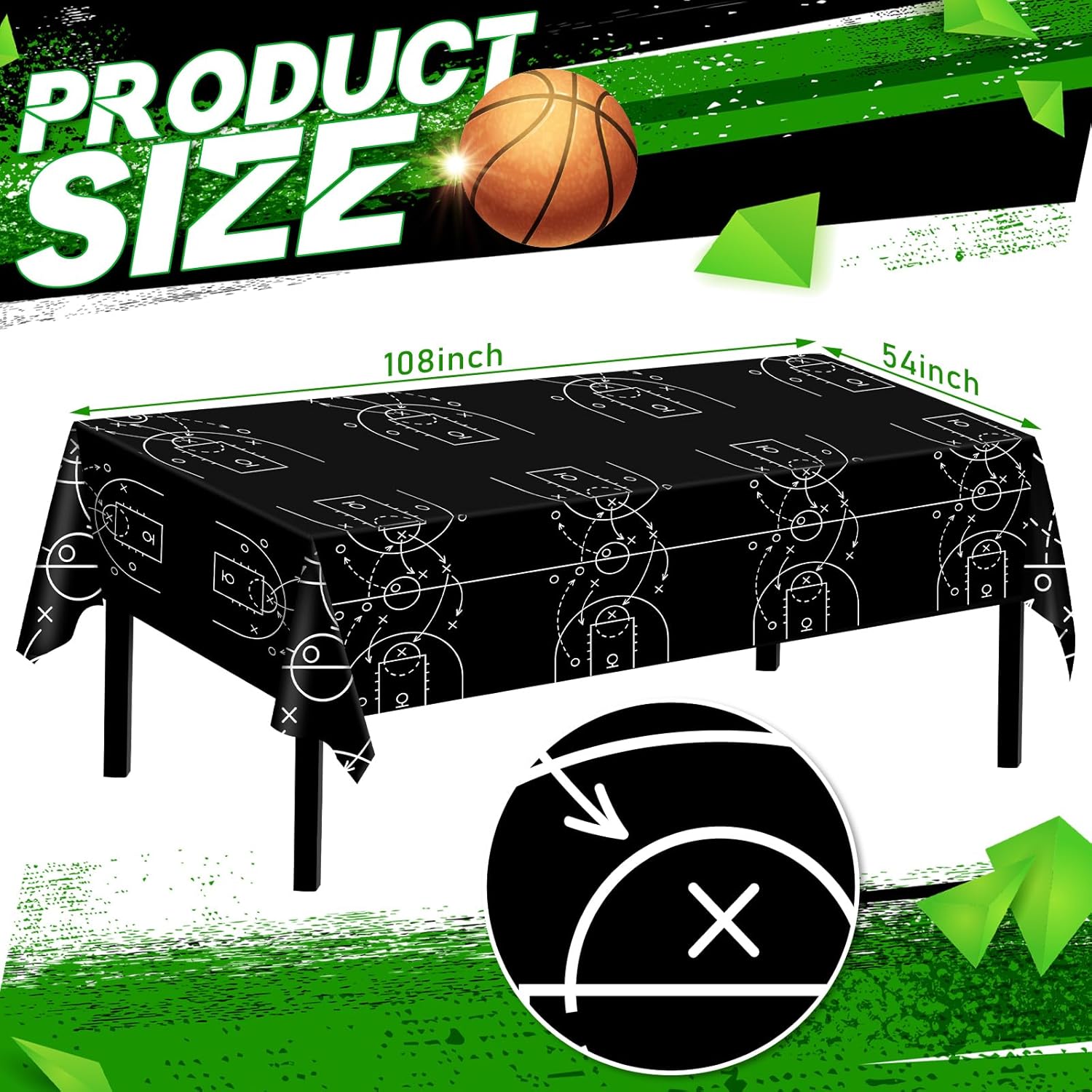 4 Pcs Basketball Theme Tablecloths for Parties