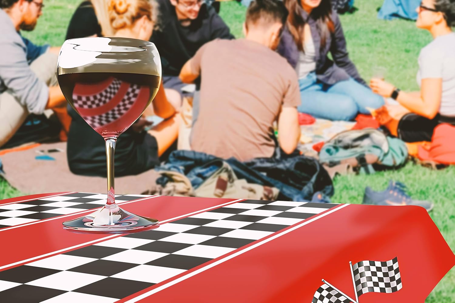 3 Pack Checkered Race Car Tablecloths for Birthday Parties