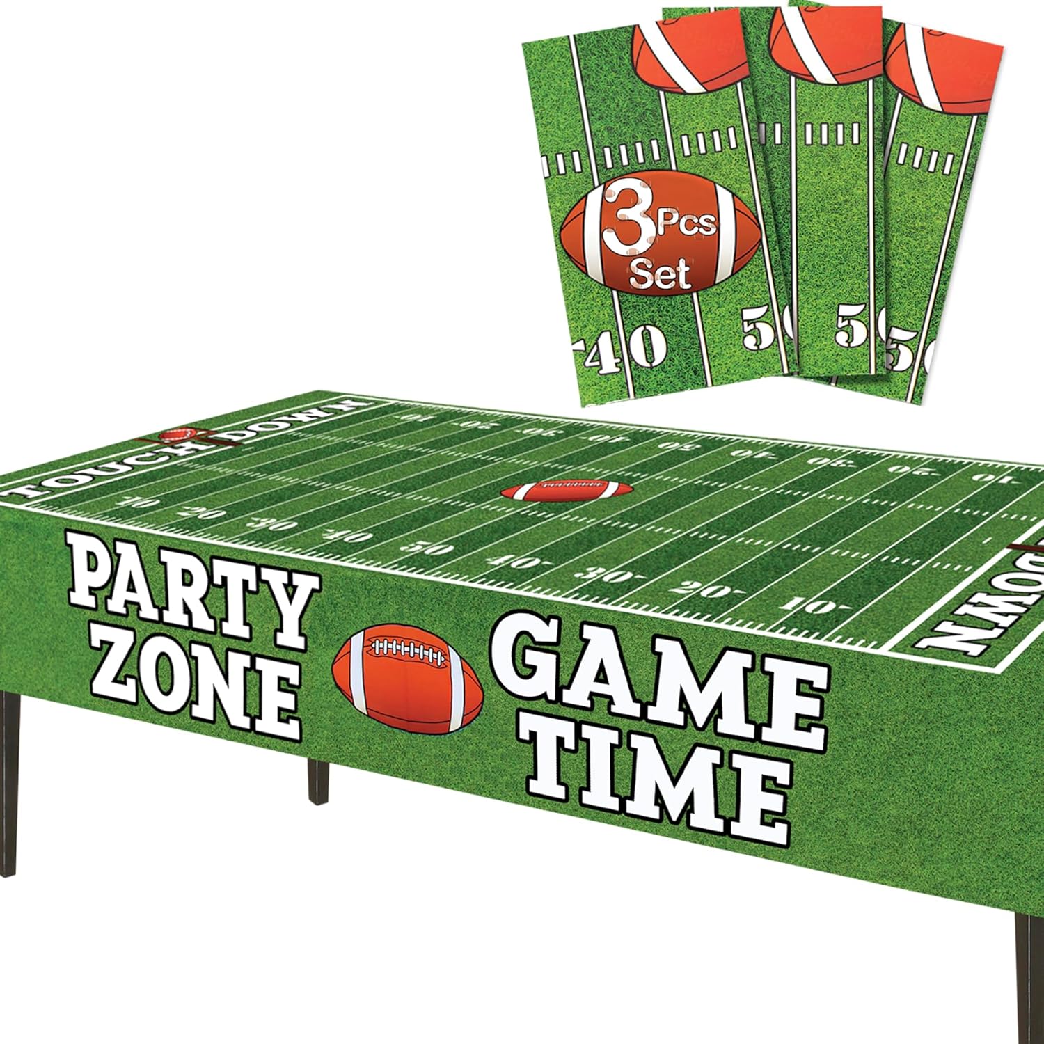 AnapoliZ Football Tablecloth 3 Pcs Party Pack