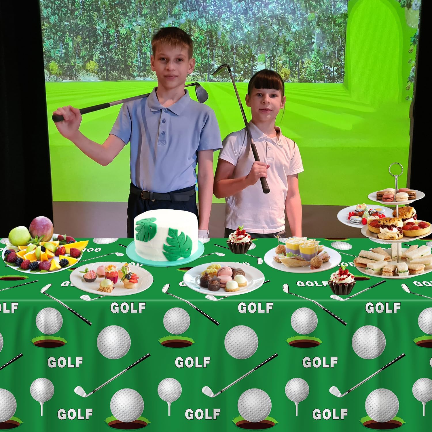 4 Pack Golf Theme Tablecloths for Birthday Parties