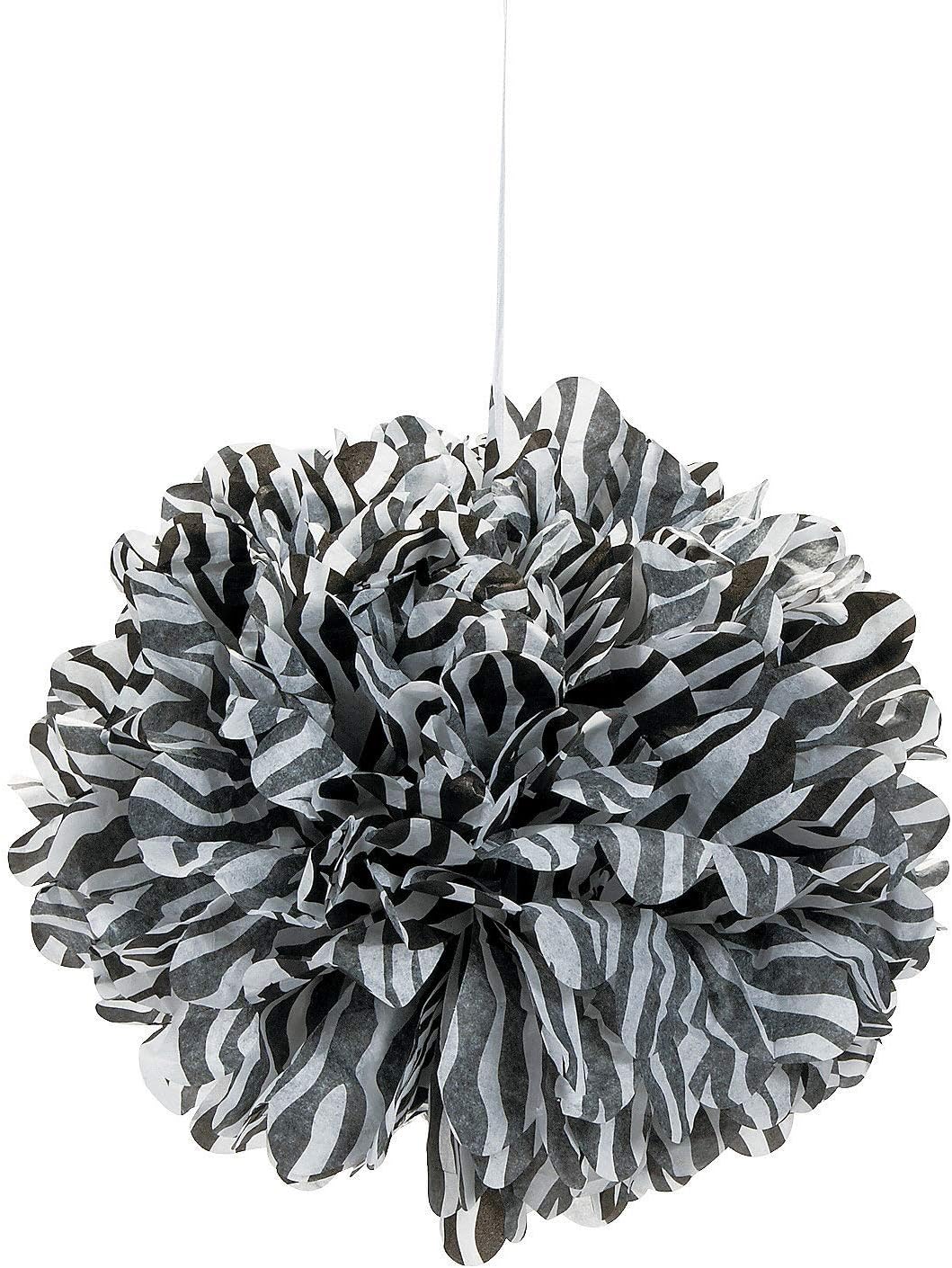 Fun Express Zebra Print Pom Poms - Pack of 3