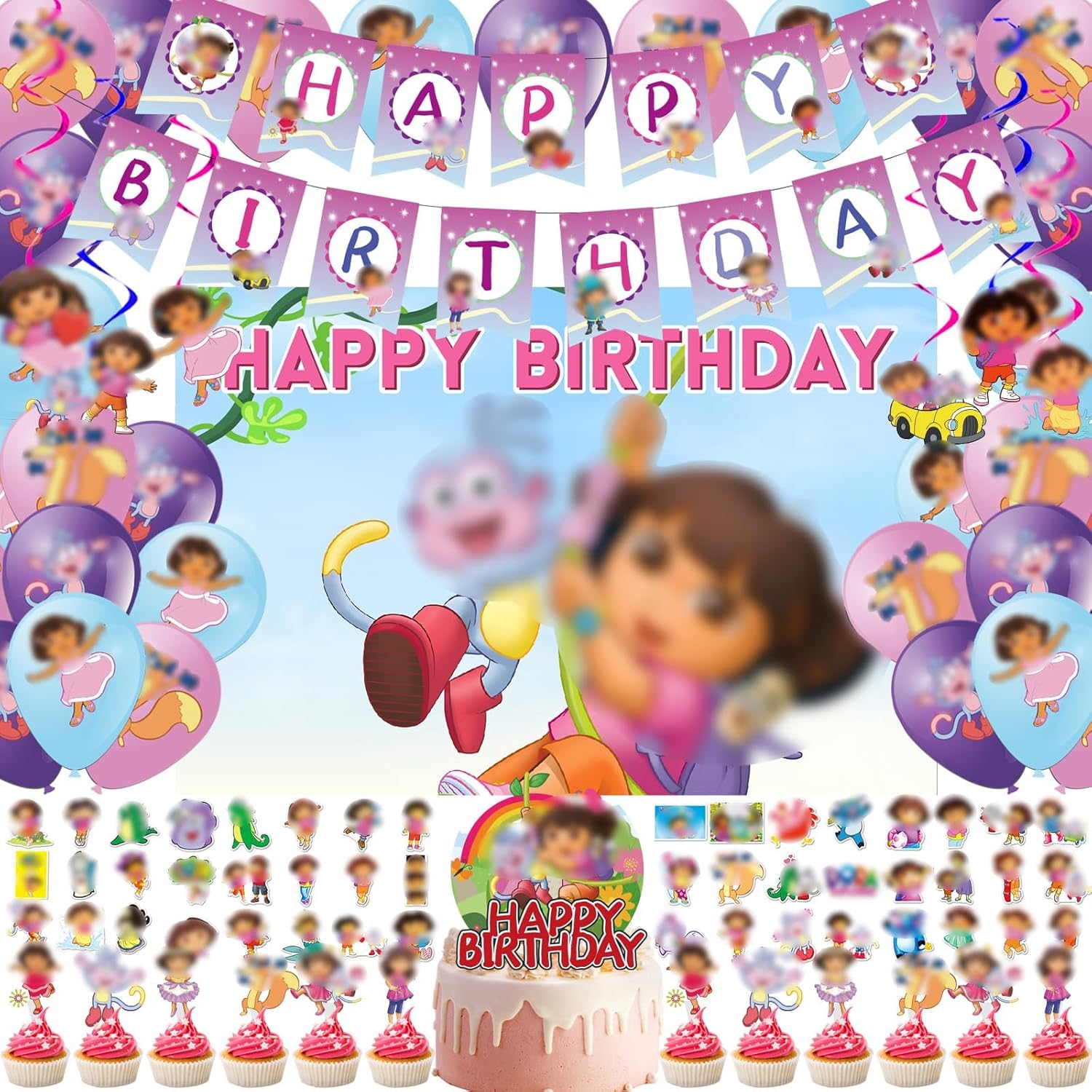 107Pcs Adventurer Theme Birthday Party Decoration Set