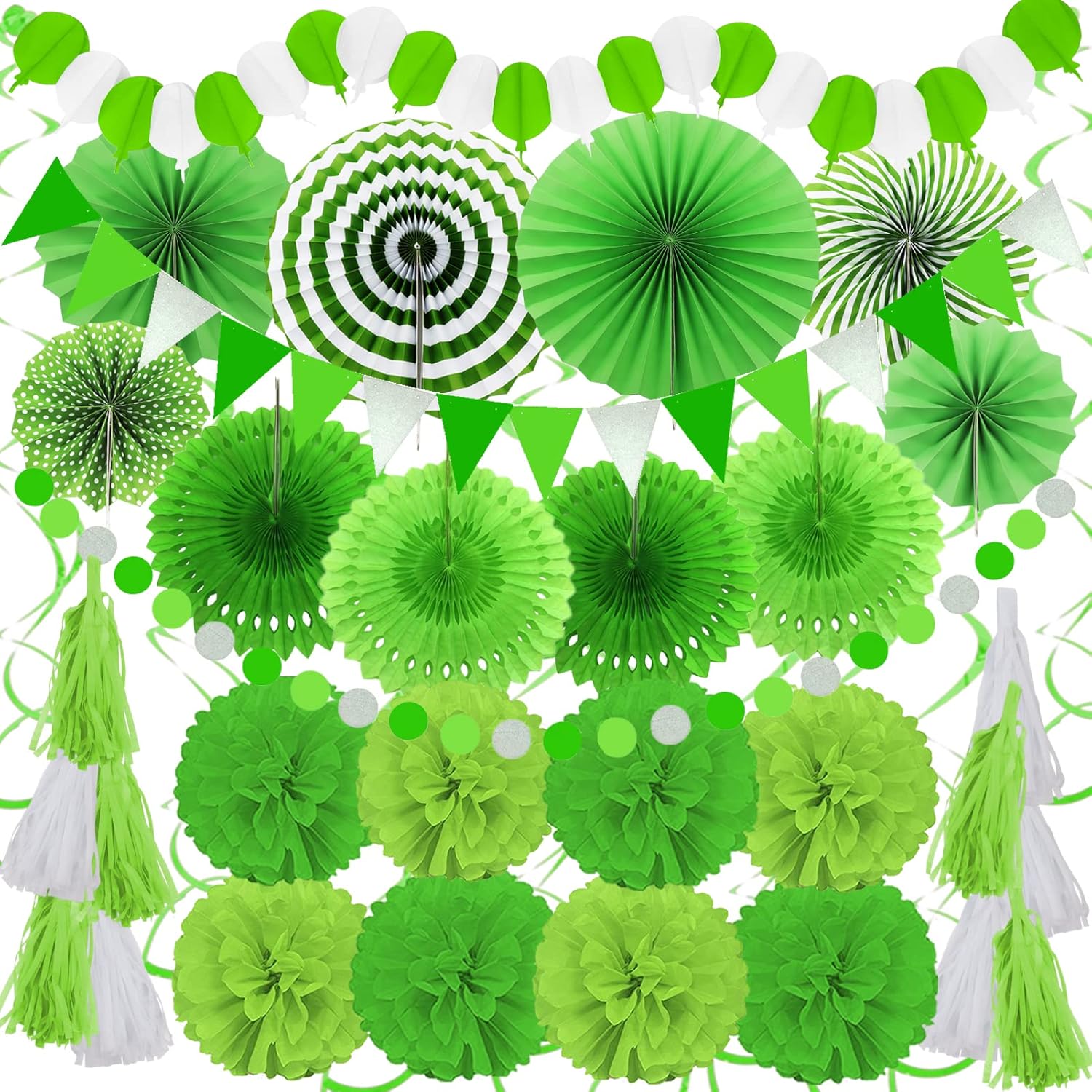 ZERODECO Green and Light Green Party Decorations