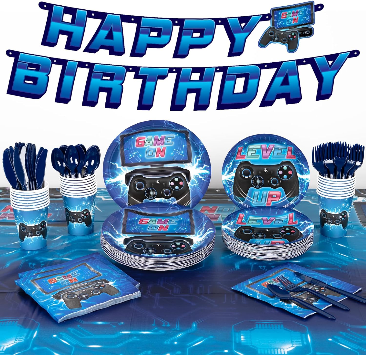DECORLIFE 170PCS Video Game Party Decorations for Boys
