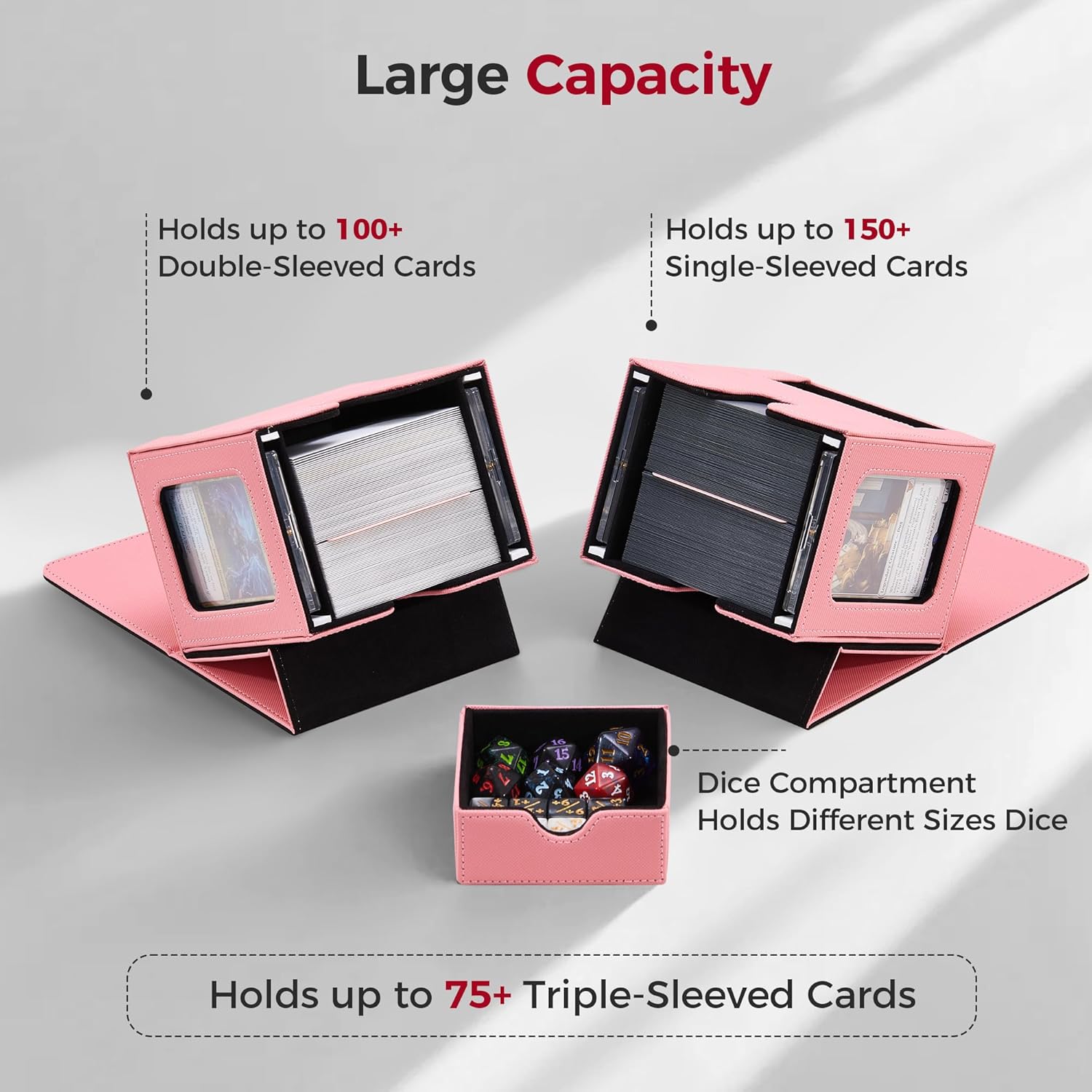 Zettokete MTG Commander Deck Box with Dice Tray and Dual Display