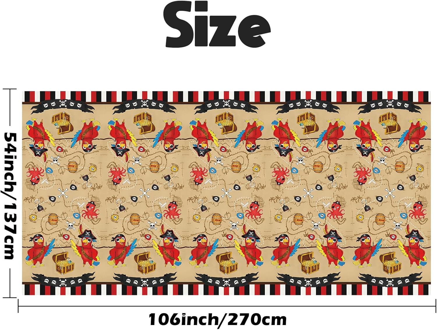 WERNNSAI Pirate Party Tablecloth 3 Pack 54x108