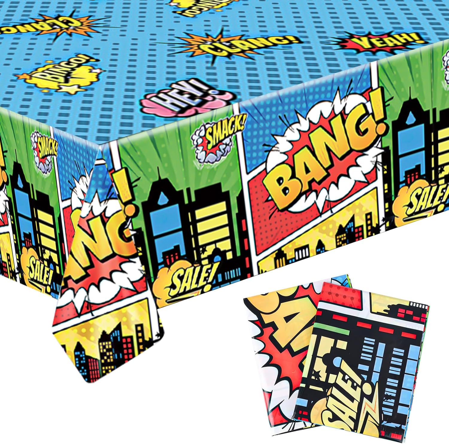 2pcs Hero Themed Birthday Tablecloth for Party Decorations