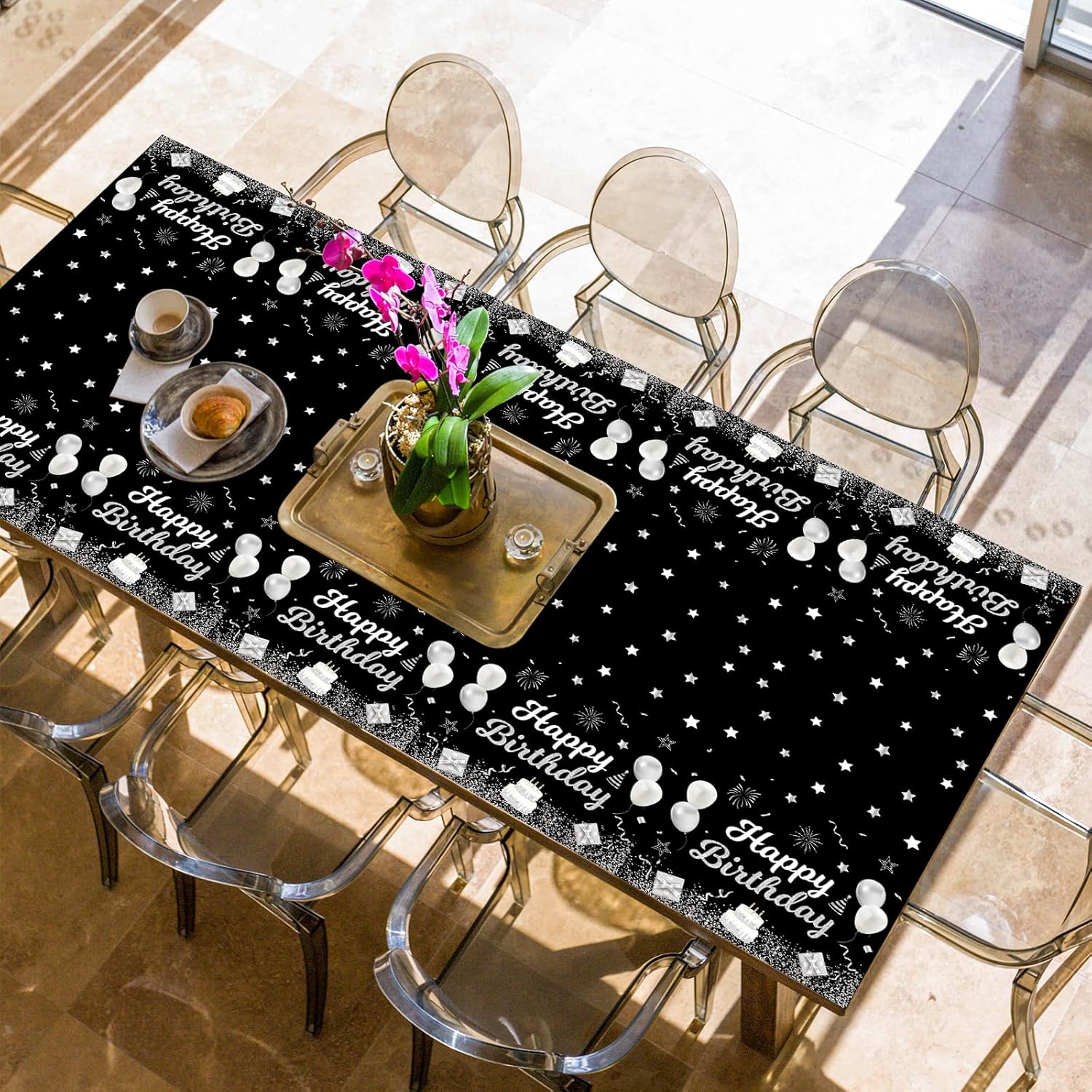 Happy Birthday Tablecloths 108x54 Inches Plastic Disposable