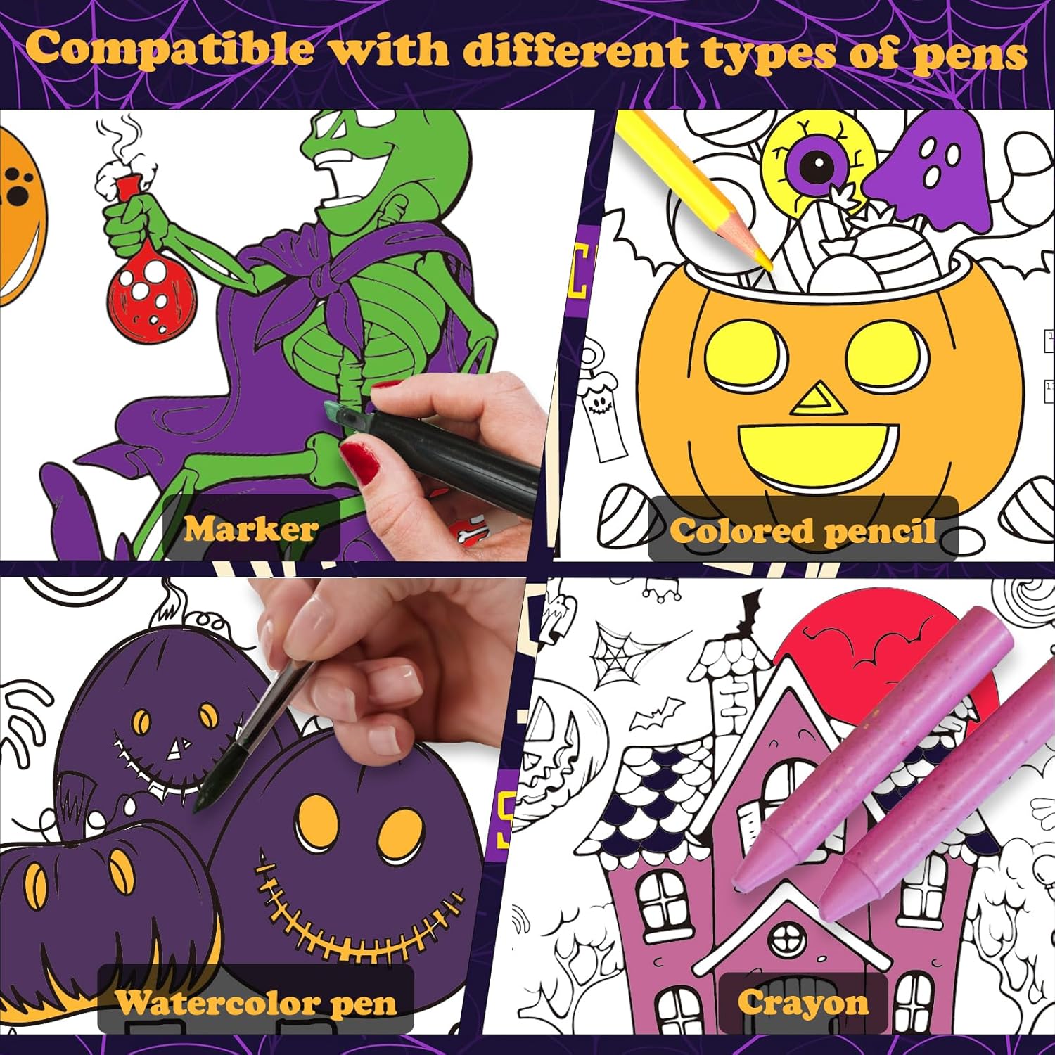 Raissily Halloween Giant Coloring Poster Tablecloth
