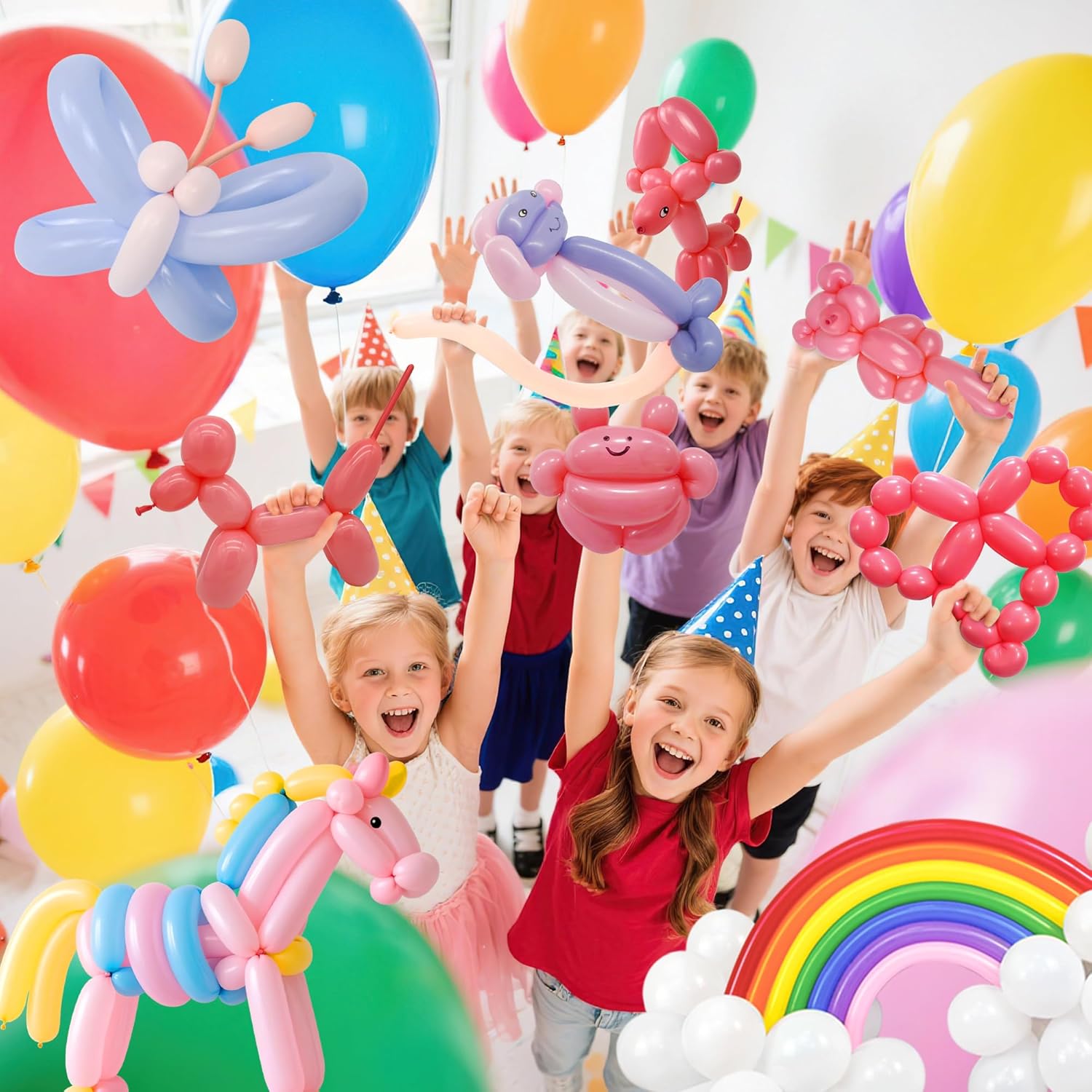 DIY Balloon Animal Kit with Pump and 100 Long Balloons