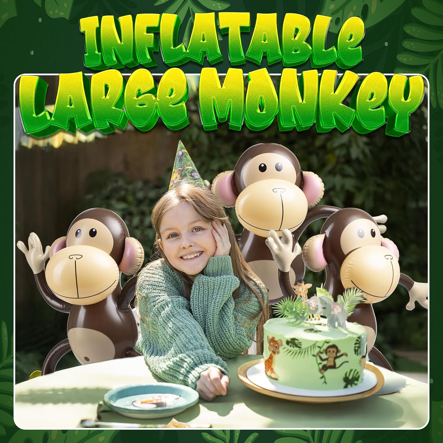 Large Inflatable Monkey Pack of 3 27 Inch Party Decor