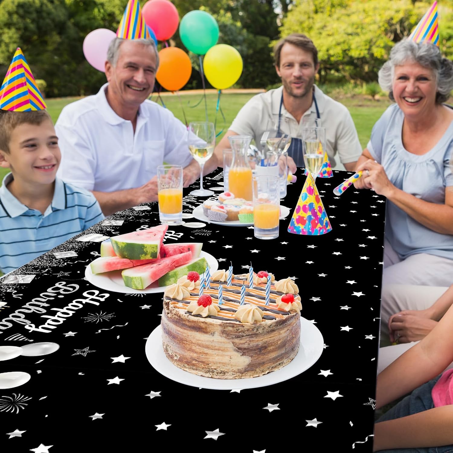 Happy Birthday Tablecloths 108x54 Inches Plastic Disposable