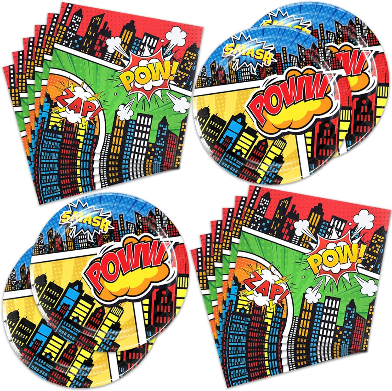 40 Piece Hero Theme Party Set - Birthday and Event Supplies