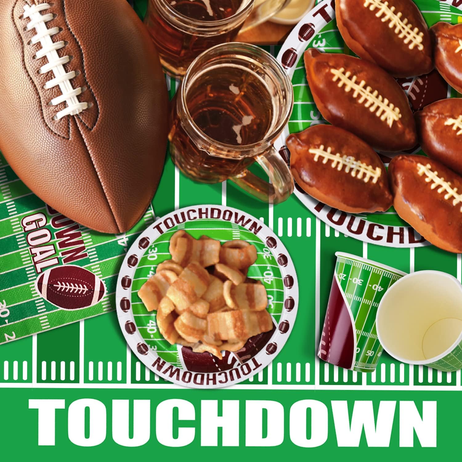 Gatherfun Football Party Tablecloth 54 X 108 Inch 3 Pack