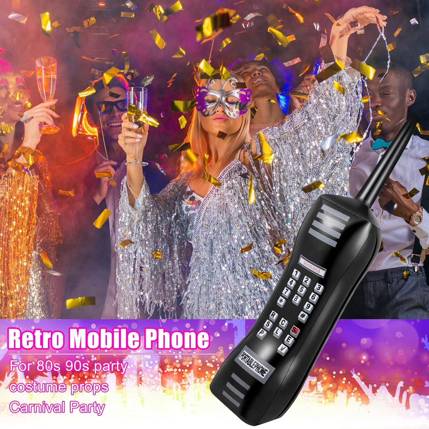 6 Pcs 30 Inch Retro Inflatable Phone Props