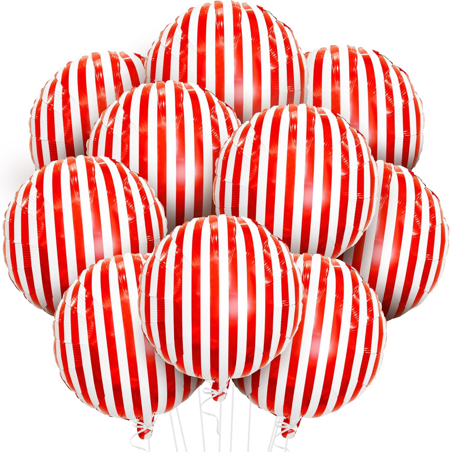 KatchOn Red and White Striped Balloons 18 Inch Pack of 10