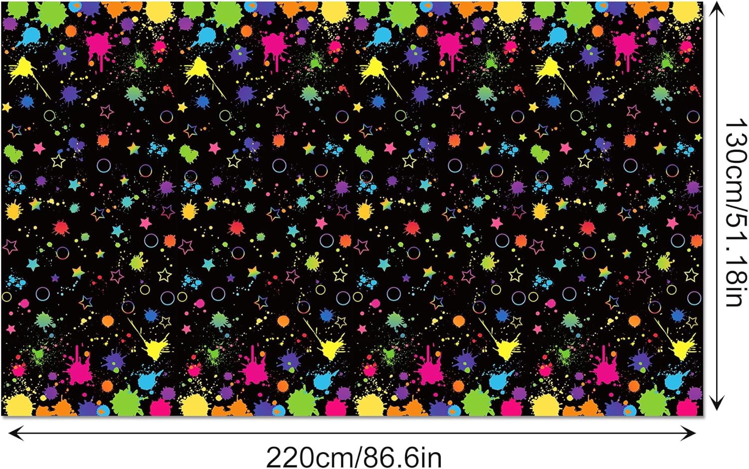 Lide Road Glow in The Dark Tablecloth for Neon Birthday Party